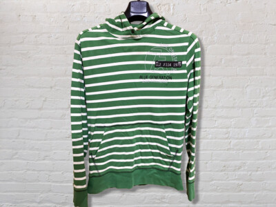 Jack & Jones Sweatshirt Streifen Grün Weiß M Basic Casual Streetwear Alternative Y2K