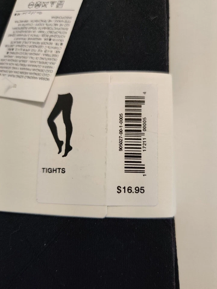 NUEVO CON ETIQUETAS MALLAS GAP opacas con patrón de diamantes negras para mujer M/L Foto 3 de 4