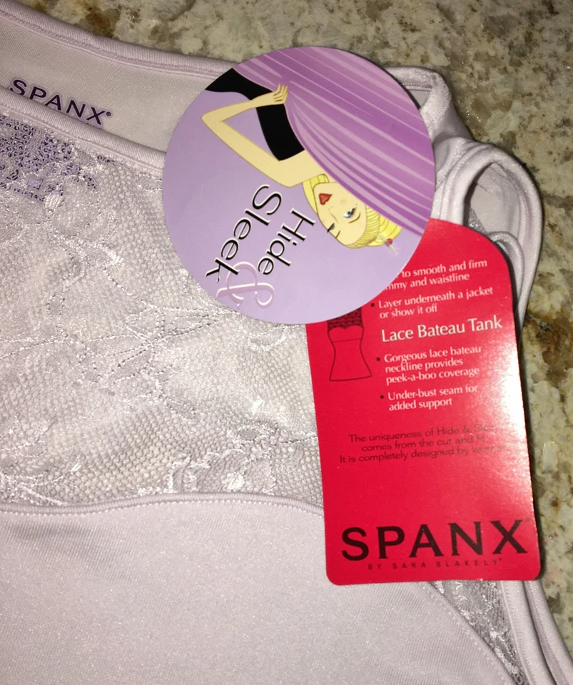 SPANX скрыть гладкий кружева Bateau шеи Cami сиреневый управления Cami Топ женщин M L XL 1 X 3 X - Изображение 3 из 4