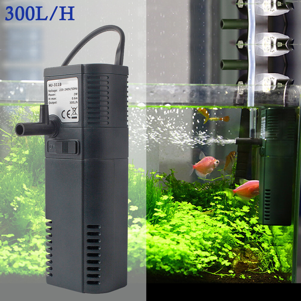 Filtro interior acuario 300 L/h 60L sistema de filtro suministro de oxígeno bomba acuario