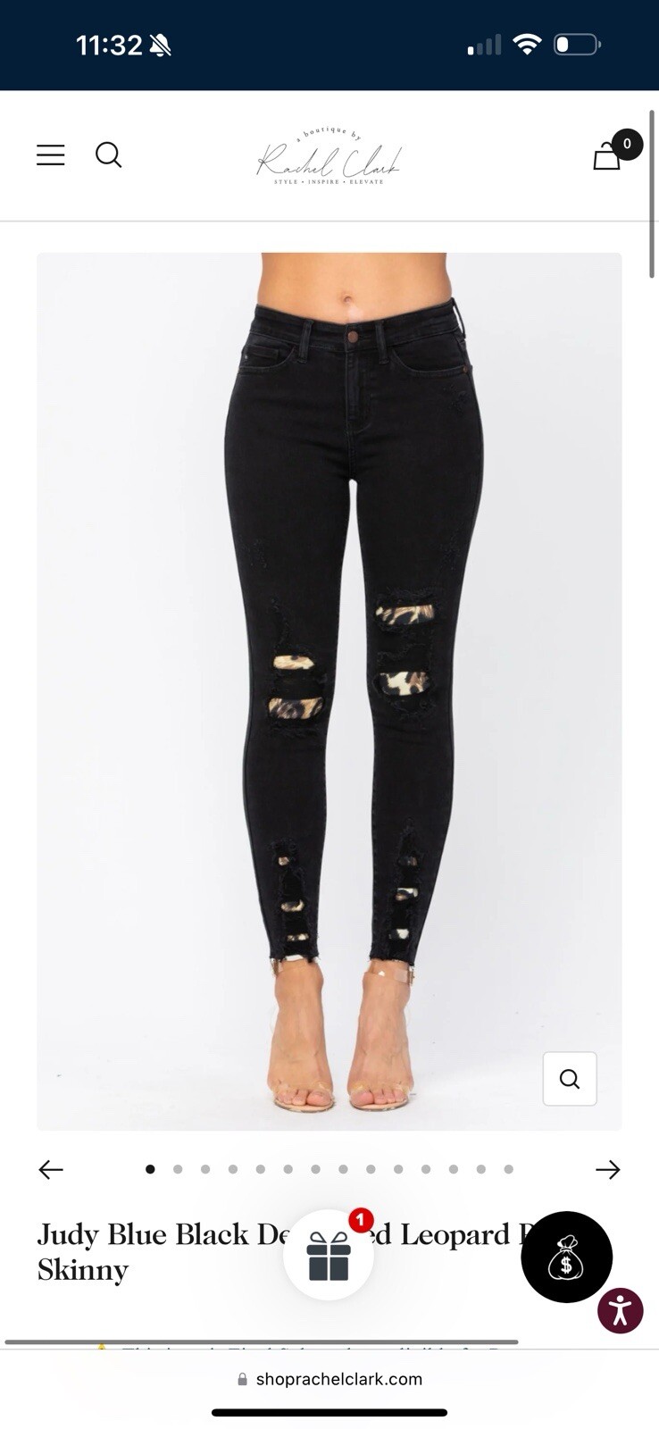Judy Blue Black Destroyed Leopard Patch Skinny - image 6