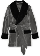 Men Smoking Black Quilted Robe Men Elegant Luxury Stylish Jacket Robe