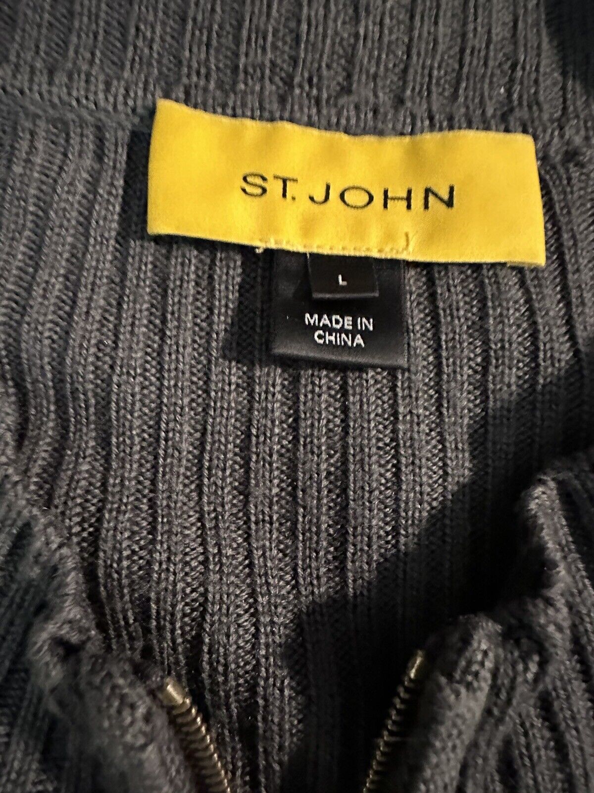 St. John Gray Striped 100% Wool Sweater  L - image 2