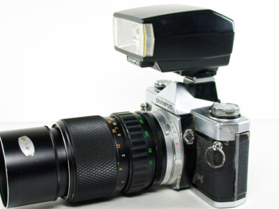 Olympus OM-2N 35mm SLR Film Camera with 2 Zoom Lenses, T20 Flash