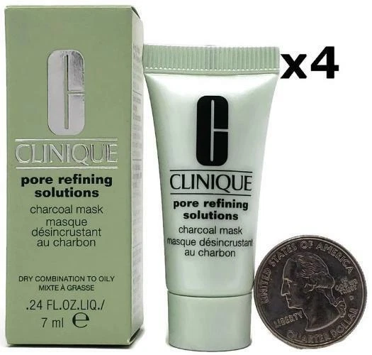 aflevere salon Forfølge 4 x Clinique Pore Refining Solutions Charcoal Mask 7 ml/.24 oz Each Sample  Size | eBay