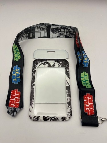 Disney's Original Star Wars reverse lanyard w card holder for pins, tickets, ID - Picture 2 of 2