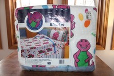 DreamStyles Barney the Dinosaur Bedding Comforter Blanket Size 72" X 90" Vintage