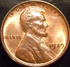 1929-P Lincoln Cent Choice/Gem BU Red/Brown Original