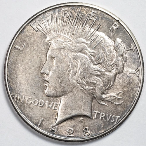 1928-S Peace Silver Dollar Almost Uncirculated (AU)
