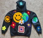 ARTISAN HANDMADE  HOODIE Floral Applique SWEATSHIRT-Smiley Face — photo 1