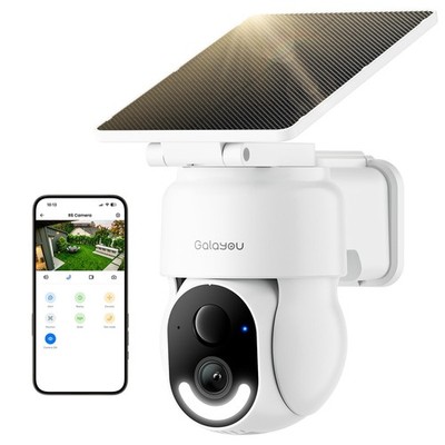 GALAYOU Solar Überwachungskamera Außen Funk Außenkamera 2K CCTV R6