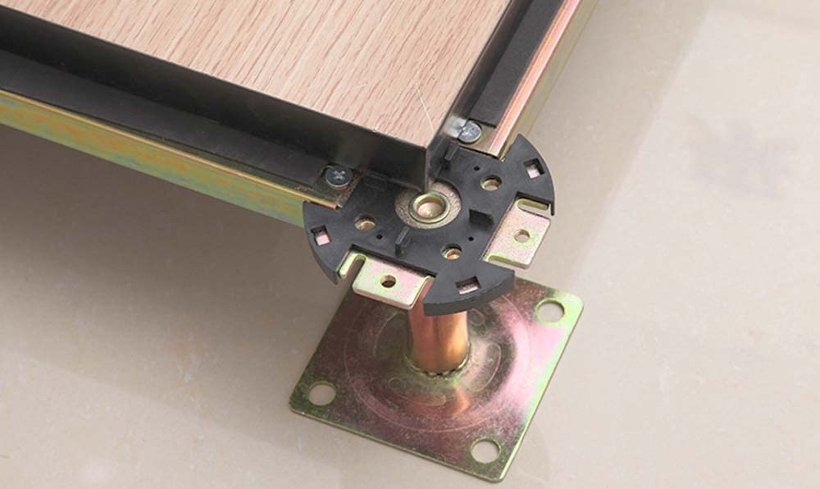 4 Pieces Adjustable Elevated Post Base,Support Beams, Floor Support Beams, Mo...