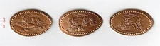 OTH01- 3 elongated pennies Winter Summerland mini-golf Disney World COPPER