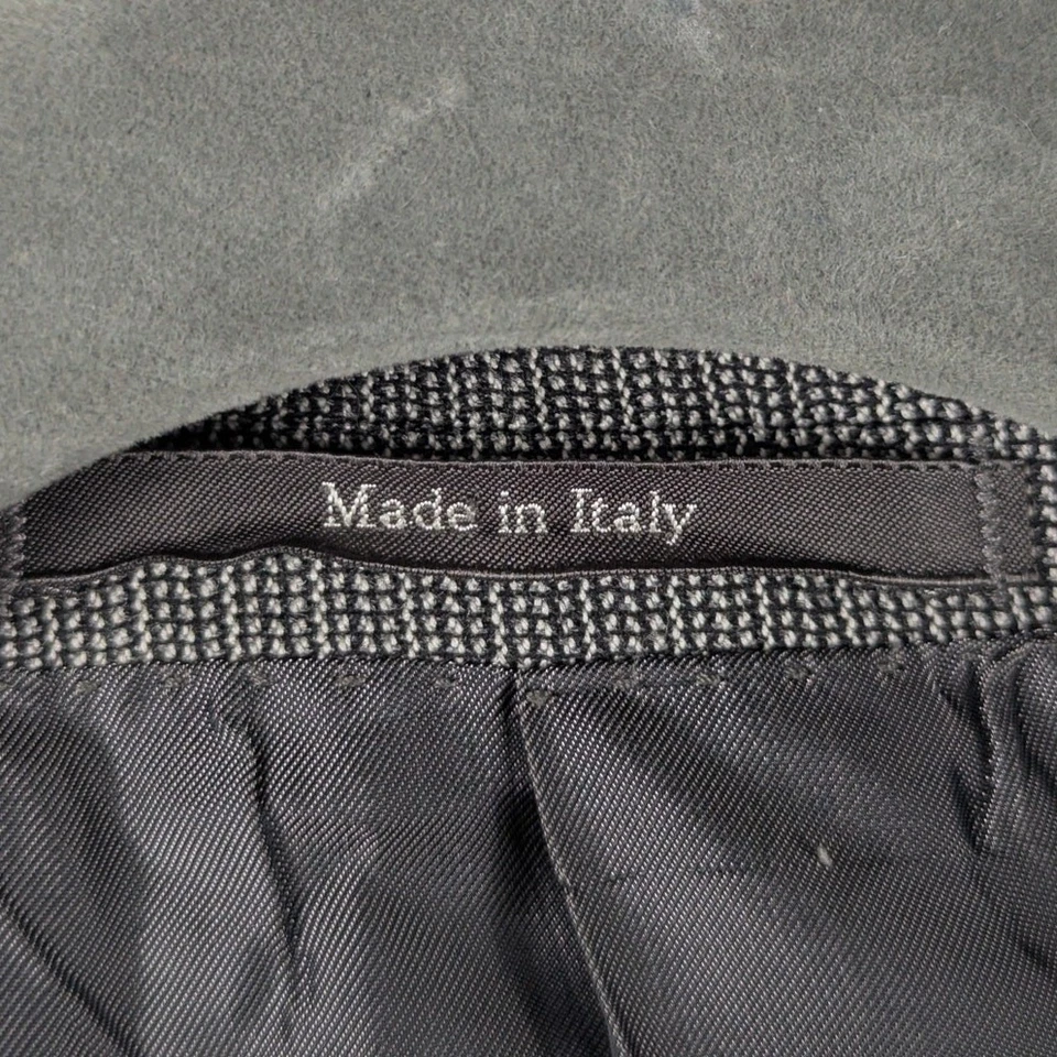 Blazer de Lana Gucci 48R Hecho en Italia Gris Micro Cuadros Triple Bolsillo Abrigo Deportivo Foto 3 de 4