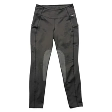 Kerrits Flow Rise Knee Patch Performance Tights Large Black Stretch Equestrian