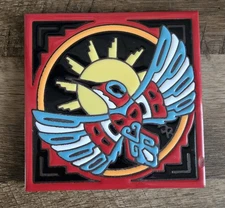 Earthtones Hummingbird in the Sun Tile Trivet Southwest 1999 #7856A