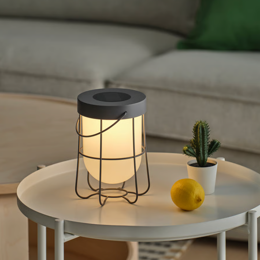 IKEA SOLVINDEN Table Lamp Solar Powered Grey Outdoor 18 cm Brand