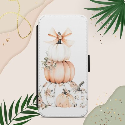 Pumpkin Handyhülle iPhone Samsung Pixel Flip Wallet Cozy Girly Herbst Autumn Print