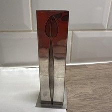 Charles Rennie Mackintosh Pewter Art Deco Bud Vase With Rose Motif 15 cm (1) 