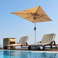 6' x 4' Rectangular Patio Umbrella Table Umbrella with 8 Sturdy Ribs Tilt