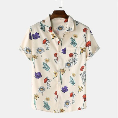 Floral Hawaiian Shirt Summer Holiday Beach Tropical Pattern