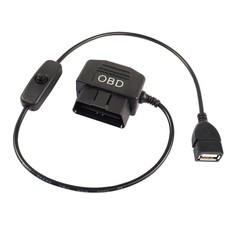 XMSJSIY OBD to USB Power Cable Adapter 16Pin OBD2 Male 5V 2A black