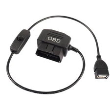 XMSJSIY OBD to USB Power Cable Adapter 16Pin OBD2 Male 5V 2A black 
