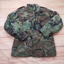 Vintage US Army Jacket Mens Small Regular Woodland Camo M65 Field Coat 80s