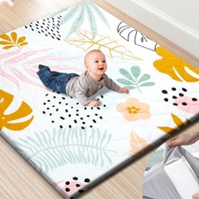 Best Premium Foam Baby Play Mat 50x50 Removable  Machine Washable Cover Extra
