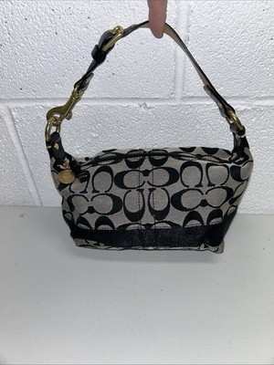 Coach C Signature Black Demi Mini Baguette Purse Bag Anniversary