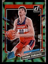 2023-24 Donruss #230 Tristan Vukcevic Green Laser Holo Washington Wizards Rookie