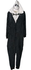 NIGHTMARE BEFORE CHRISTMAS Jack Skellington One Piece Pajamas Soft Adult MEDIUM