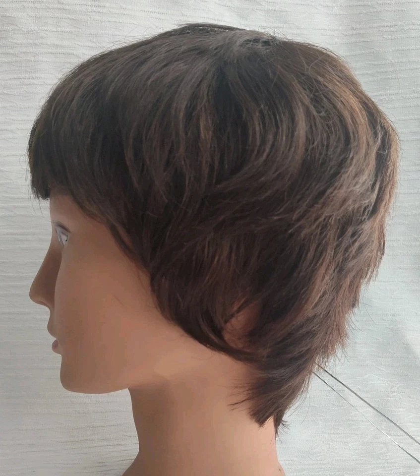 IT'S A CAP WEAVE PELUCA 100% CABELLO HUMANO HH Mon Ami Marrón Oscuro Nuevo con Etiquetas Disfraz de Belleza Foto 4 de 4