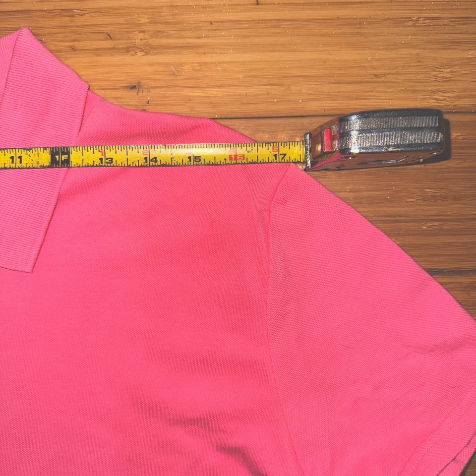 Camisa Polo CHEROKEE XXL Plus Rosa Manga Corta Elastizada Tejido Cuello Top Foto 4 de 4