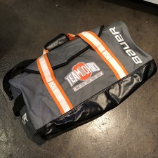 Bauer Hockey Equipment Bag Large Monogramed Grey Waterproof 22x12x10 Used