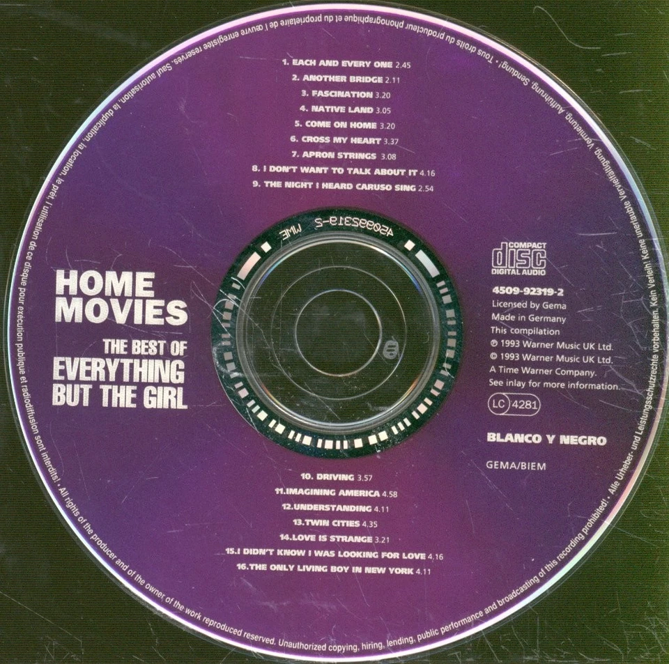 Everything But The Girl Home Movies CD Deutschland Blanco Y Negro 1993 CD - Bild 3 von 3