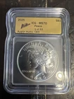 2025-P Uncirculated Peace Silver Dollar ICGMS70 (Perfect Grade) Gold Label 1-53
