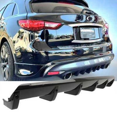 Rear Diffuser 6-Fins Bumper Lip Spoiler For Infiniti FX35 FX37 FX50 FX30d QX70