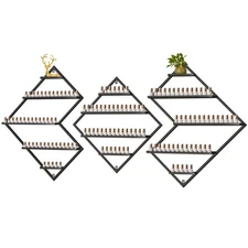 Metal Wall Mounted Nail Polish Storage Racks, Black Display Rack Cosmetic Dis...