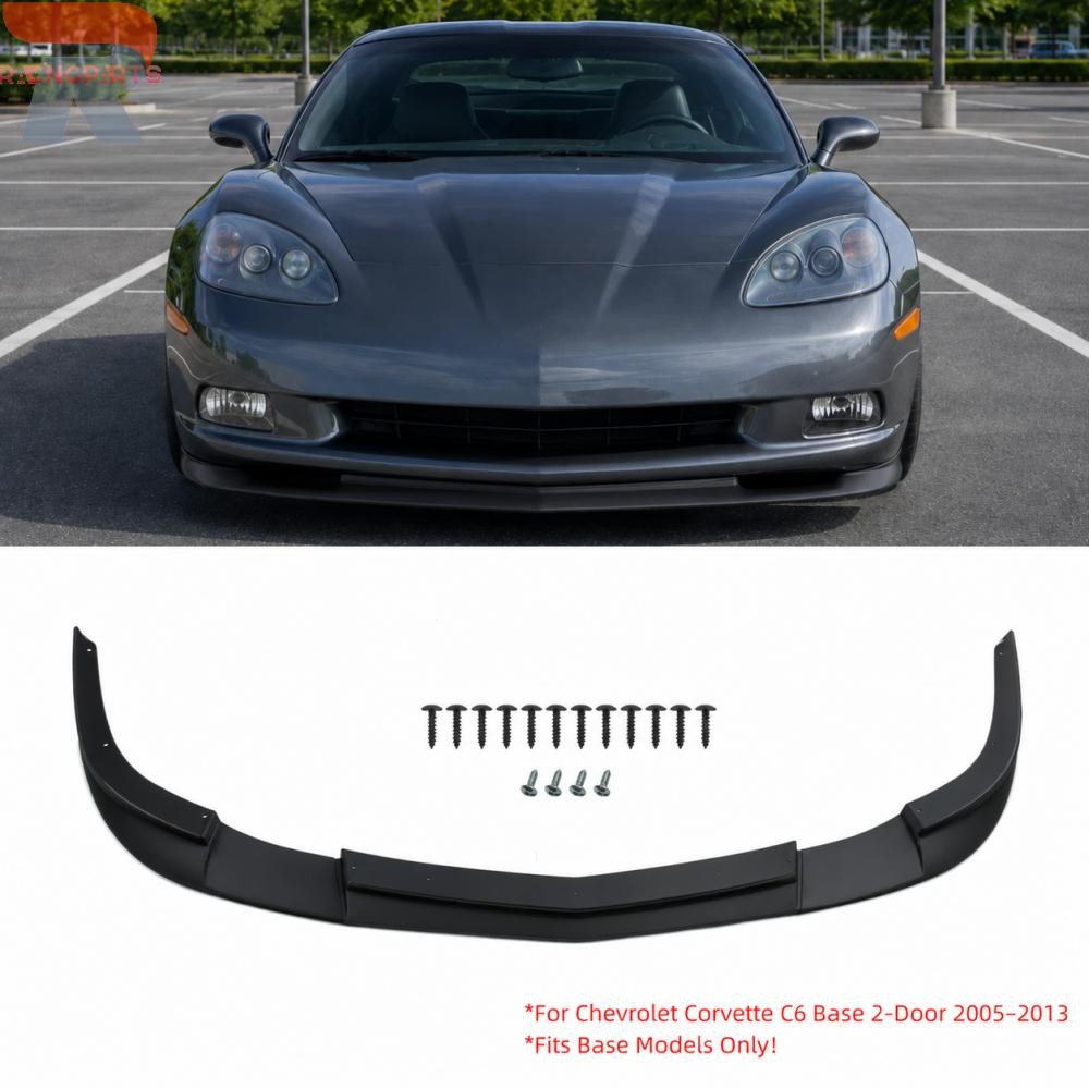 For Corvette C6 2005-2013 Base Model Matte Black ZR1 Style Front Lip Splitter