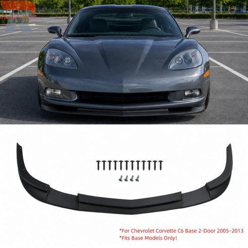 For Corvette C6 2005-2013 Base Model Matte Black ZR1 Style Front Lip Splitter