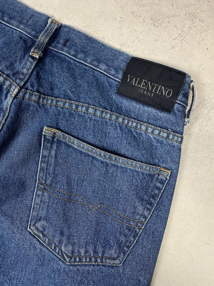 Valentino Jeans Vintage Azul Denim Regular Pierna Recta Hombres Talla W36 - Imagen 3 de 4