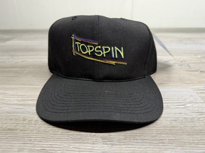 Vintage Top Spin Snapback Hat Pickleball Embroidered Cap Black NWT Retro