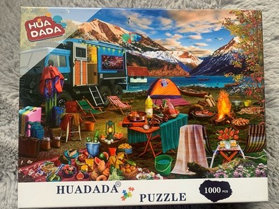 PUZZLE CAMPING  1000 Teile Huadad Wilderness Trip Campen Wohnmobil See