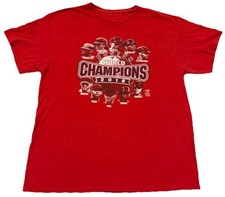 Boston Red Sox T-Shirt Sz L 2018 World Champions Lineup MLBPA Red Graphic Print