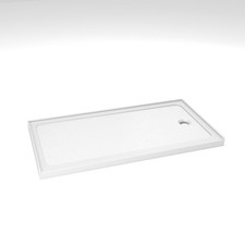 32x60in Shower Base w/Right Drain Acrylic Gloss White for 3-Wall Alcove
