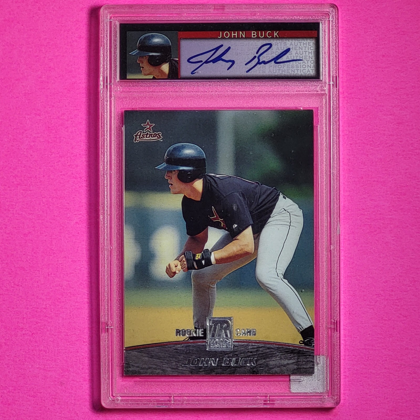 2001 Topps Reserve Uncirculated Auto #111 John Buck #d/1500 RC Graded PSA 8 NmMt