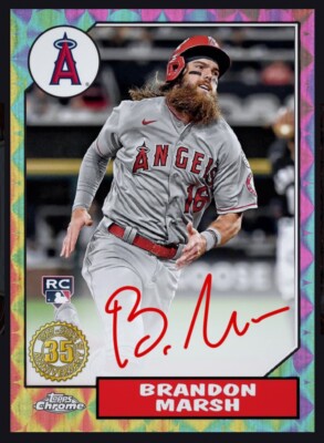 ブランドンマーシュ Topps Bunt Legendary 16cc Brandon Marsh 2022 1987 holofractor
