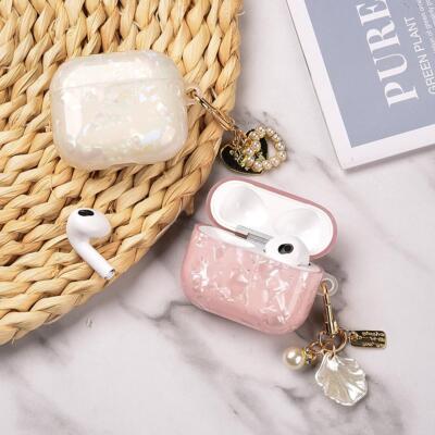 Cute Glitter Shell Earphone Case For Apple AirPods Pro Pearl