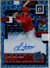 2022 Donruss Optic Rated R Carolina Blue Velocity #57 Luke Williams Auto /49